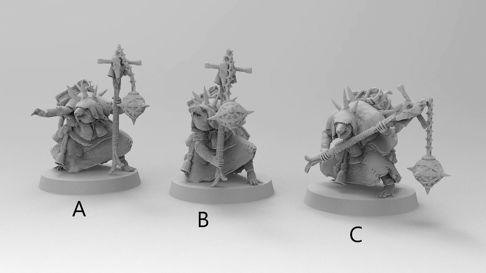 Supreme Rat Plaguelord | 3 Poses | Ratmen Resin 3D Printed Miniature | Warhammer Proxy | RPG | D&D | DnD| EmanG |