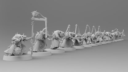 Poxed Rat Fanatics (Flails) | Ratmen Resin 3D Printed Miniature | RPG | D&D | DnD| EmanG |