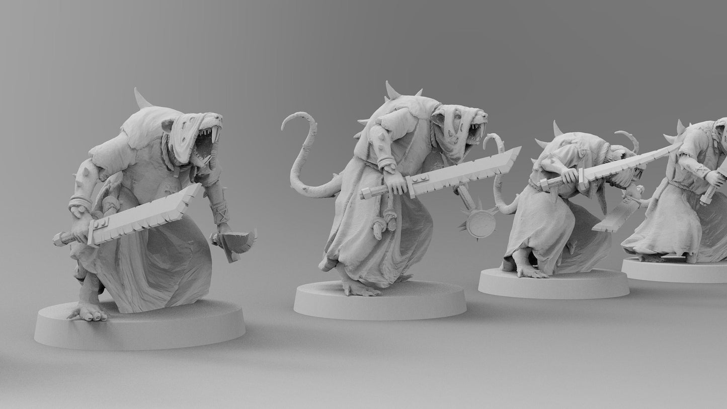 Poxed Rat Fanatics (Dual Wield) | Ratmen Resin 3D Printed Miniature | Warhammer Proxy | RPG | D&D | DnD| EmanG |