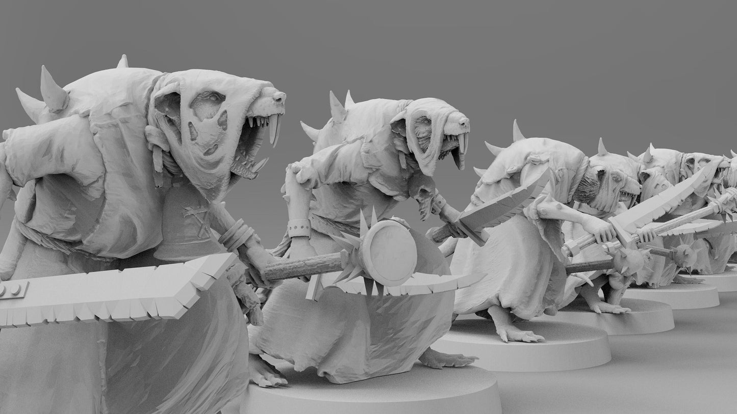 Poxed Rat Fanatics (Dual Wield) | Ratmen Resin 3D Printed Miniature | Warhammer Proxy | RPG | D&D | DnD| EmanG |