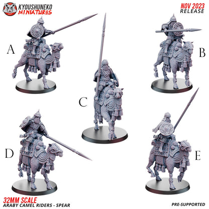 Araby Spear Cavalry | Resin 3D Printed Miniatures | Kyoushuneko | Table Top Gaming | RPG | D&D | Pathfinder
