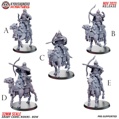 Araby Bow Cavalry | Resin 3D Printed Miniatures | Kyoushuneko | Table Top Gaming | RPG | D&D | Pathfinder