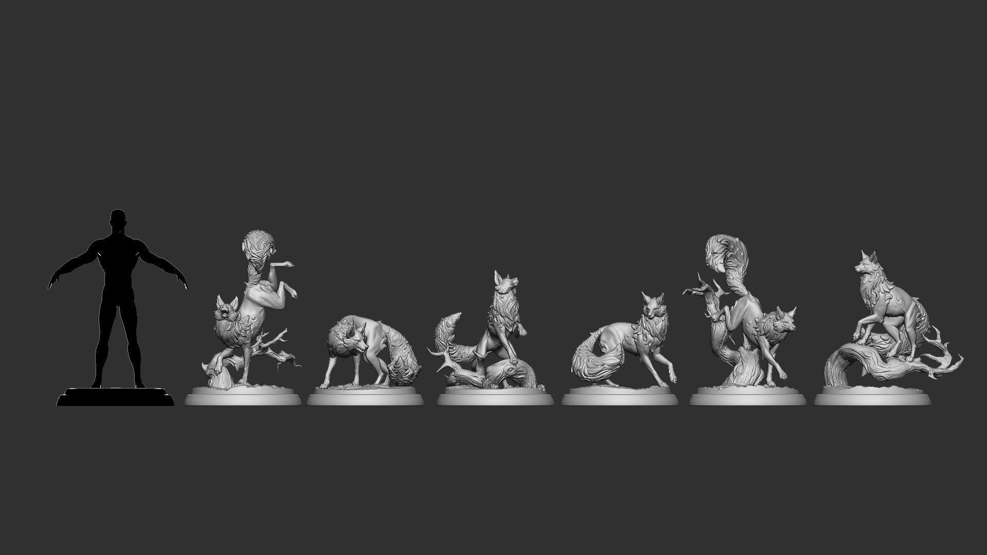 Magic Fox Set | Prairie Legends | Resin 3D Printed Miniature | White Werewolf Tavern | RPG | D&D | DnD