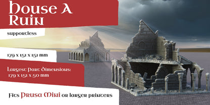 House "A" | 6-28mm Scale | Ivory City | The Print Goes Ever On | RPG | DnD | Table Top Gaming | Buildings and Terrain