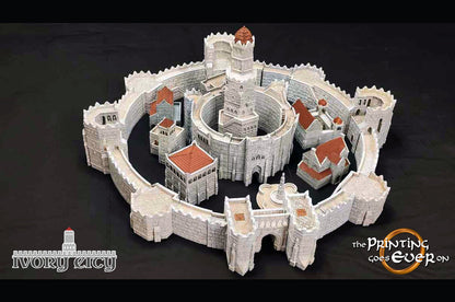 Outer Wall Set | 6-28mm Scale | Ivory City | The Print Goes Ever On | RPG | DnD | Table Top Gaming | Buildings and Terrain