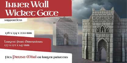 Inner Wall Set | 6-28mm Scale | Ivory City | The Print Goes Ever On | RPG | DnD | Table Top Gaming | Buildings and Terrain