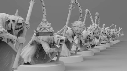 Poxed Rat Fanatics (Flails) | Ratmen Resin 3D Printed Miniature | RPG | D&D | DnD| EmanG |