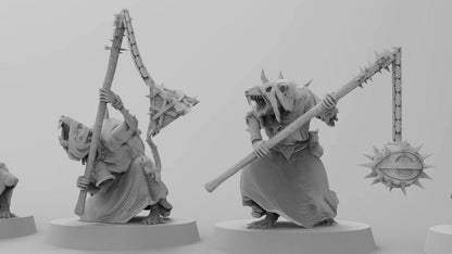 Poxed Rat Fanatics (Flails) | Ratmen Resin 3D Printed Miniature | RPG | D&D | DnD| EmanG |