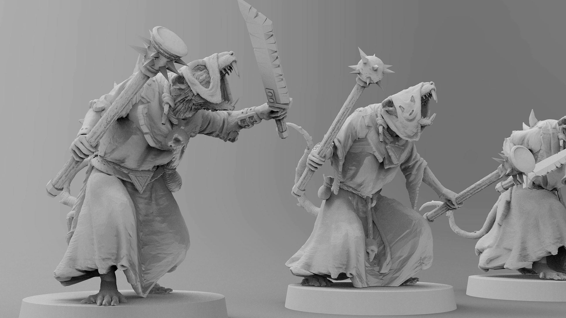 Poxed Rat Fanatics (Dual Wield) | Ratmen Resin 3D Printed Miniature | Warhammer Proxy | RPG | D&D | DnD| EmanG |