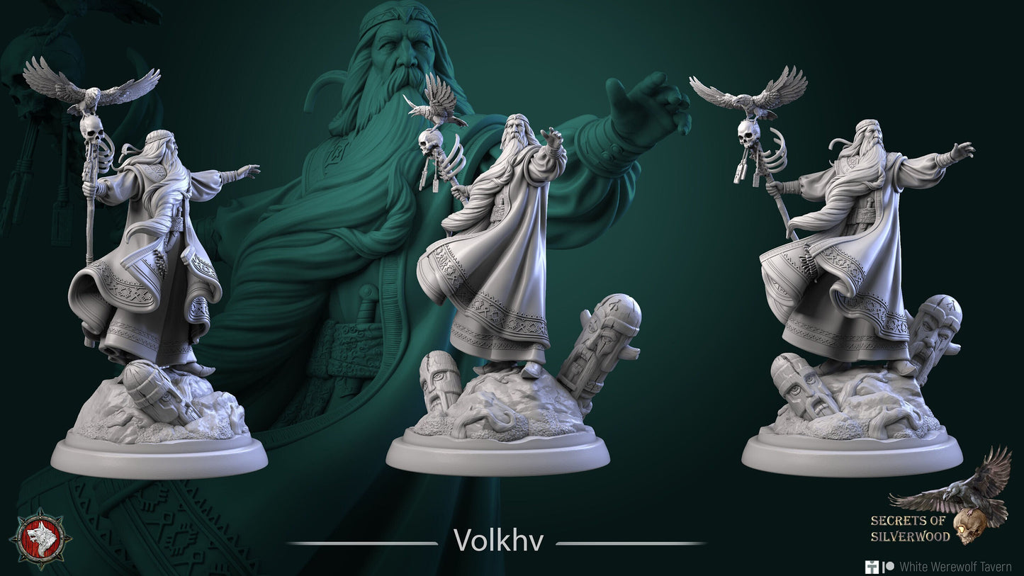 Volkhv the Priest | Secrets of Silverwood | Multiple Scales | Resin 3D Printed Miniature | White Werewolf Tavern