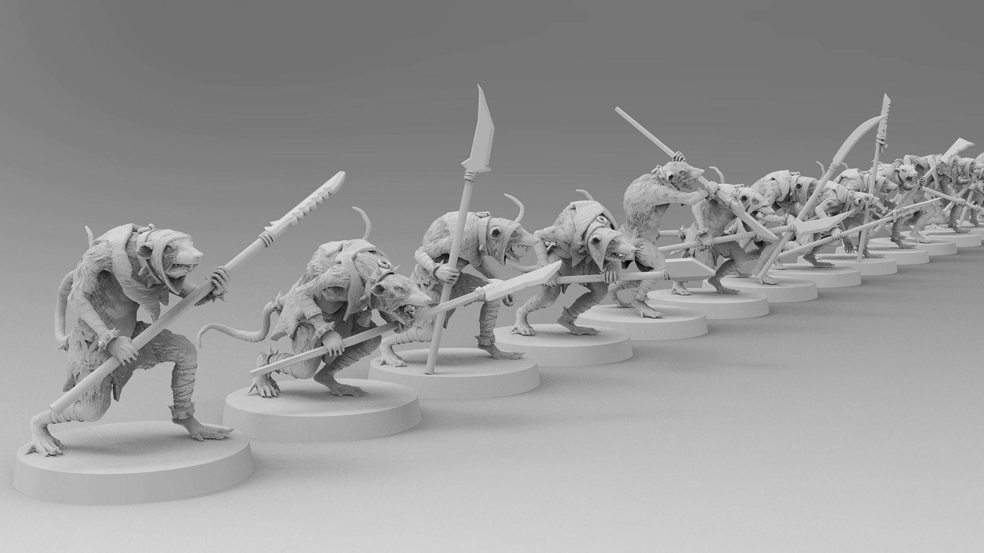 Ratmen Slaves (Spears) | Ratmen Resin 3D Printed Miniature | Warhammer Proxy | RPG | D&D | DnD| EmanG |