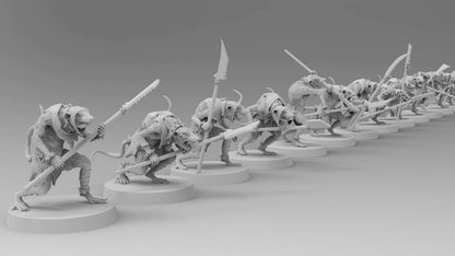 Ratmen Slaves (Spears) | Ratmen Resin 3D Printed Miniature | RPG | D&D | DnD| EmanG |