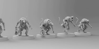 Ratmen Slaves (Slings) | Ratmen Resin 3D Printed Miniature | RPG | D&D | DnD| EmanG |