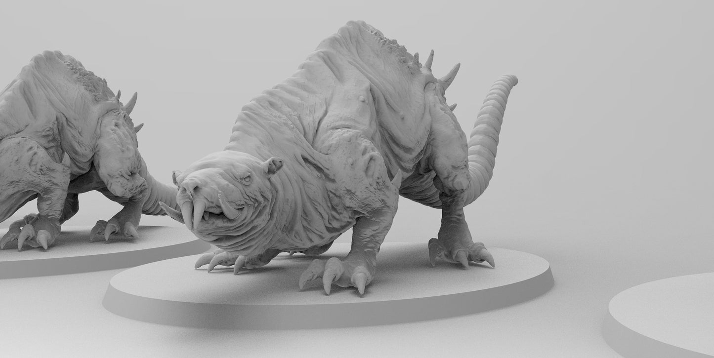 Gargantuan Rat-Terrors | 7 Poses | Ratmen Resin 3D Printed Miniature | Warhammer Proxy | RPG | D&D | DnD| EmanG |