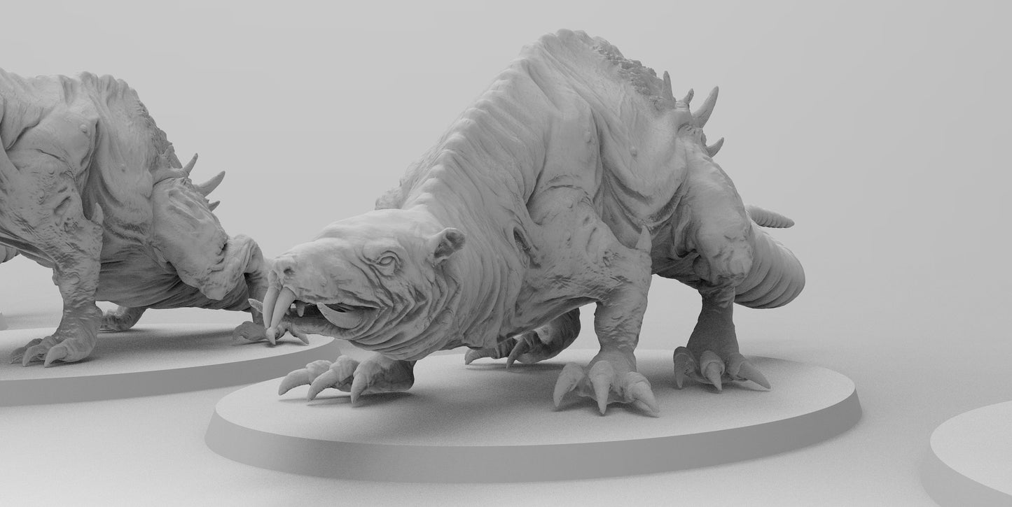 Gargantuan Rat-Terrors | 7 Poses | Ratmen Resin 3D Printed Miniature | Warhammer Proxy | RPG | D&D | DnD| EmanG |