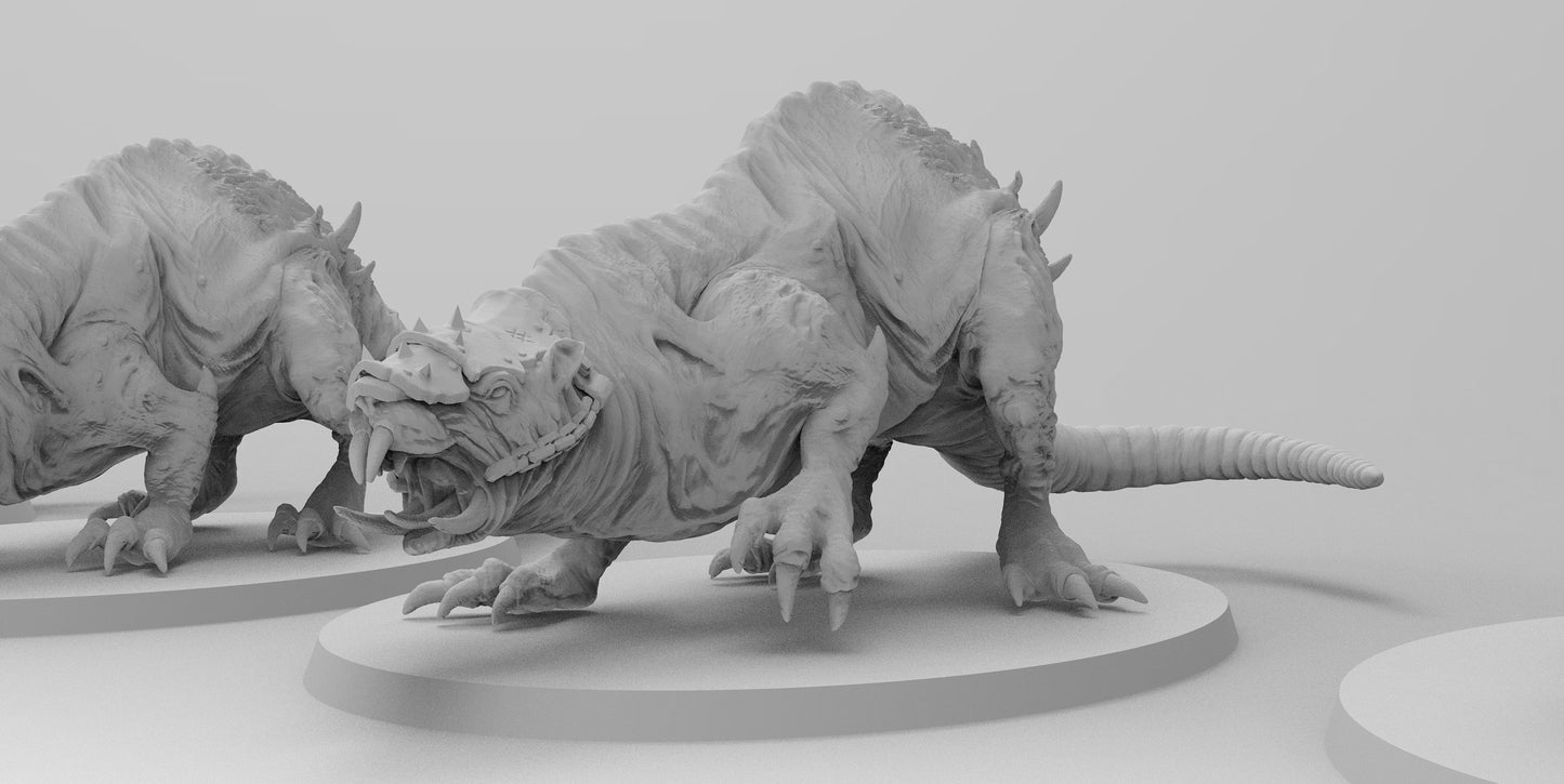 Gargantuan Rat-Terrors | 7 Poses | Ratmen Resin 3D Printed Miniature | Warhammer Proxy | RPG | D&D | DnD| EmanG |