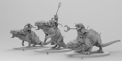 Packmasters on Horrible Rat Mothers | Ratmen Resin 3D Printed Miniature | RPG | D&D | DnD| EmanG |