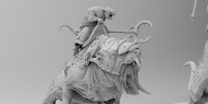 Packmasters on Horrible Rat Mothers | Ratmen Resin 3D Printed Miniature | RPG | D&D | DnD| EmanG |