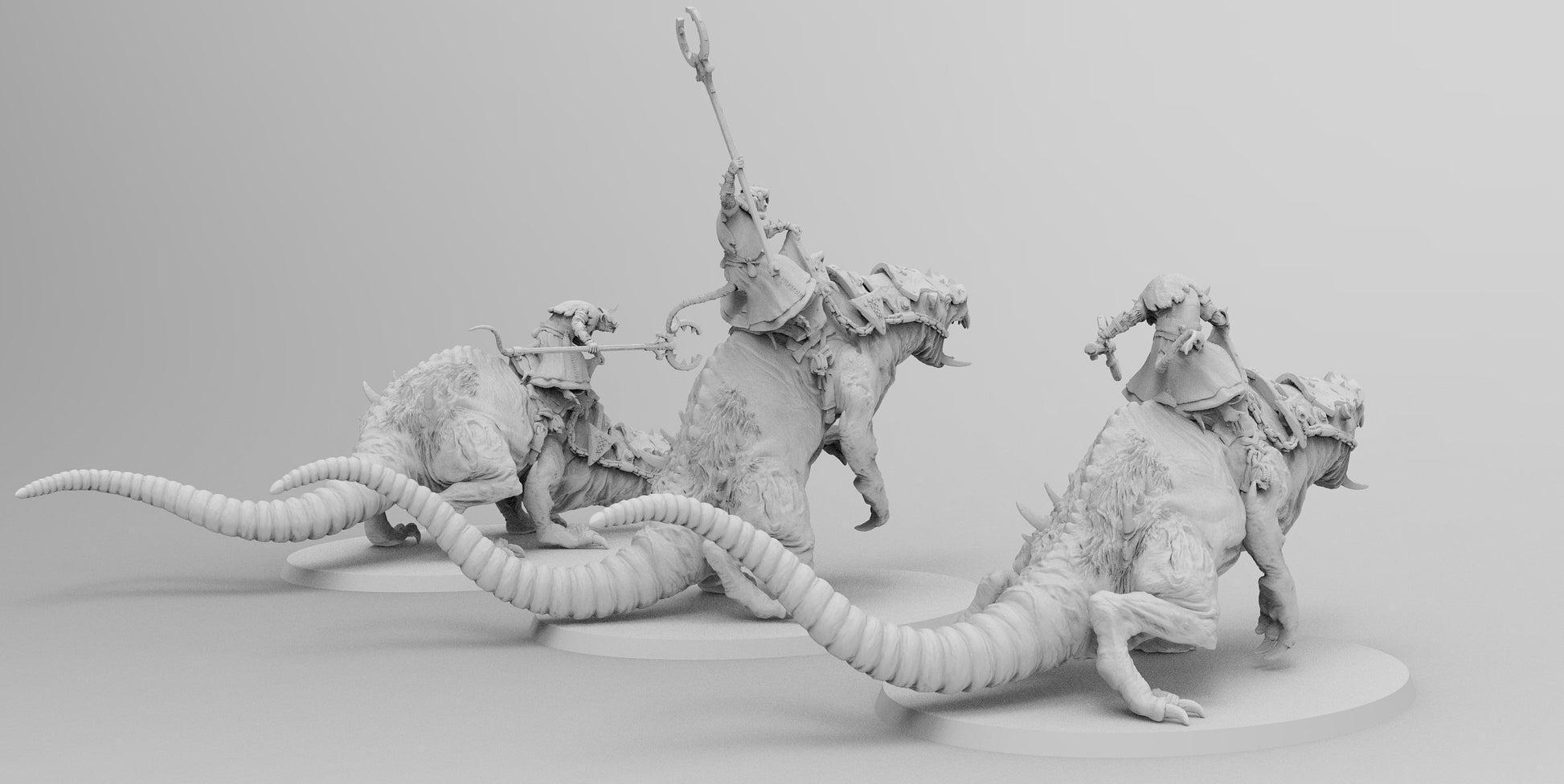 Packmasters on Horrible Rat Mothers | Ratmen Resin 3D Printed Miniature | Warhammer Proxy | RPG | D&D | DnD| EmanG |