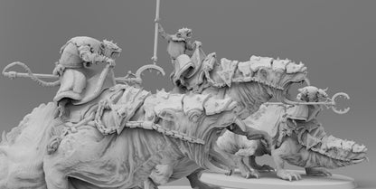 Packmasters on Horrible Rat Mothers | Ratmen Resin 3D Printed Miniature | RPG | D&D | DnD| EmanG |