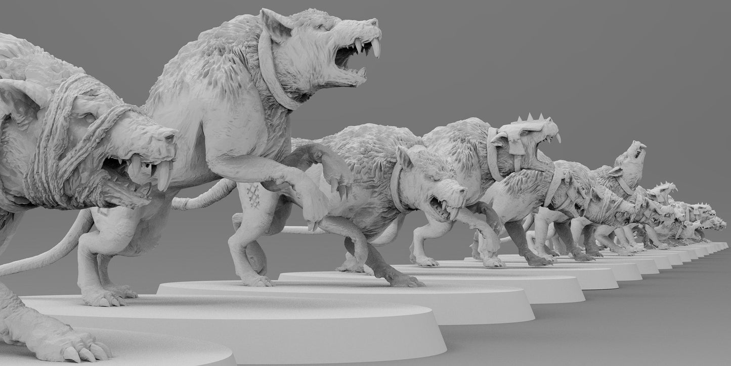 Wolf Rodents | Ratmen Resin 3D Printed Miniature | Warhammer Proxy | RPG | D&D | DnD| EmanG |