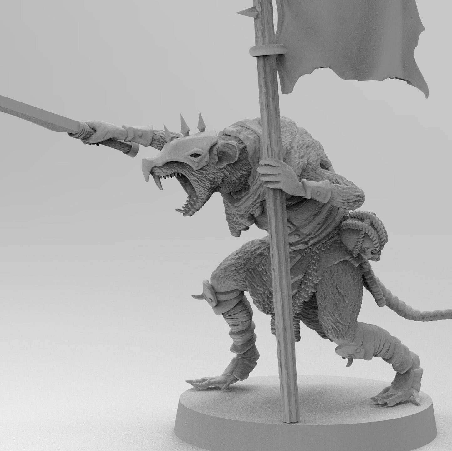 Gang of Ratmen (Spears) | Ratmen Resin 3D Printed Miniature | Warhammer Proxy | RPG | D&D | DnD | EmanG |