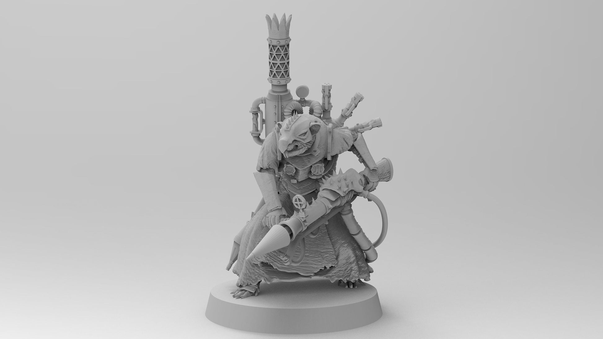 Ratmen Bomber with Rocket Launcher | Ratmen Resin 3D Printed Miniature | Warhammer Proxy | RPG | D&D | DnD| EmanG |