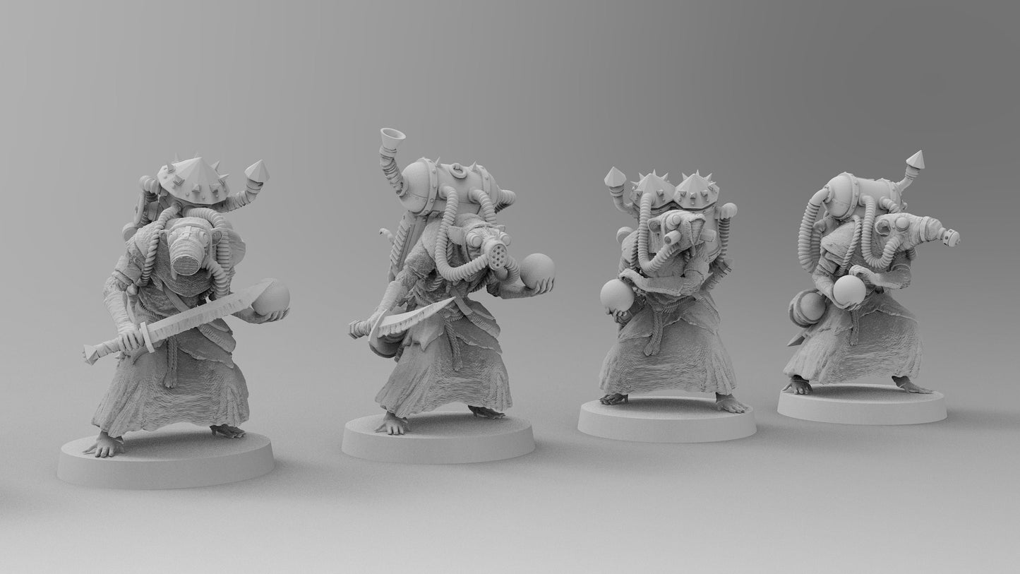 Ratmen Disease Lobbers | Ratmen Resin 3D Printed Miniature | Warhammer Proxy | RPG | D&D | DnD | EmanG |