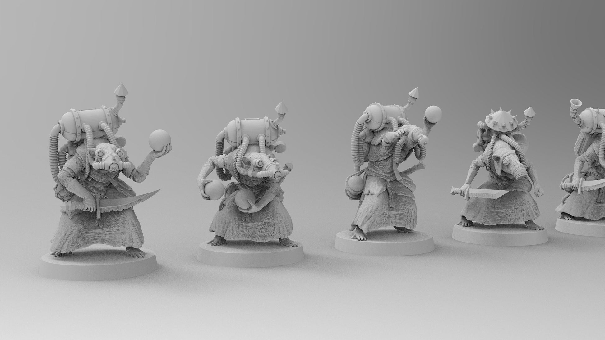 Ratmen Disease Lobbers | Ratmen Resin 3D Printed Miniature | Warhammer Proxy | RPG | D&D | DnD | EmanG |