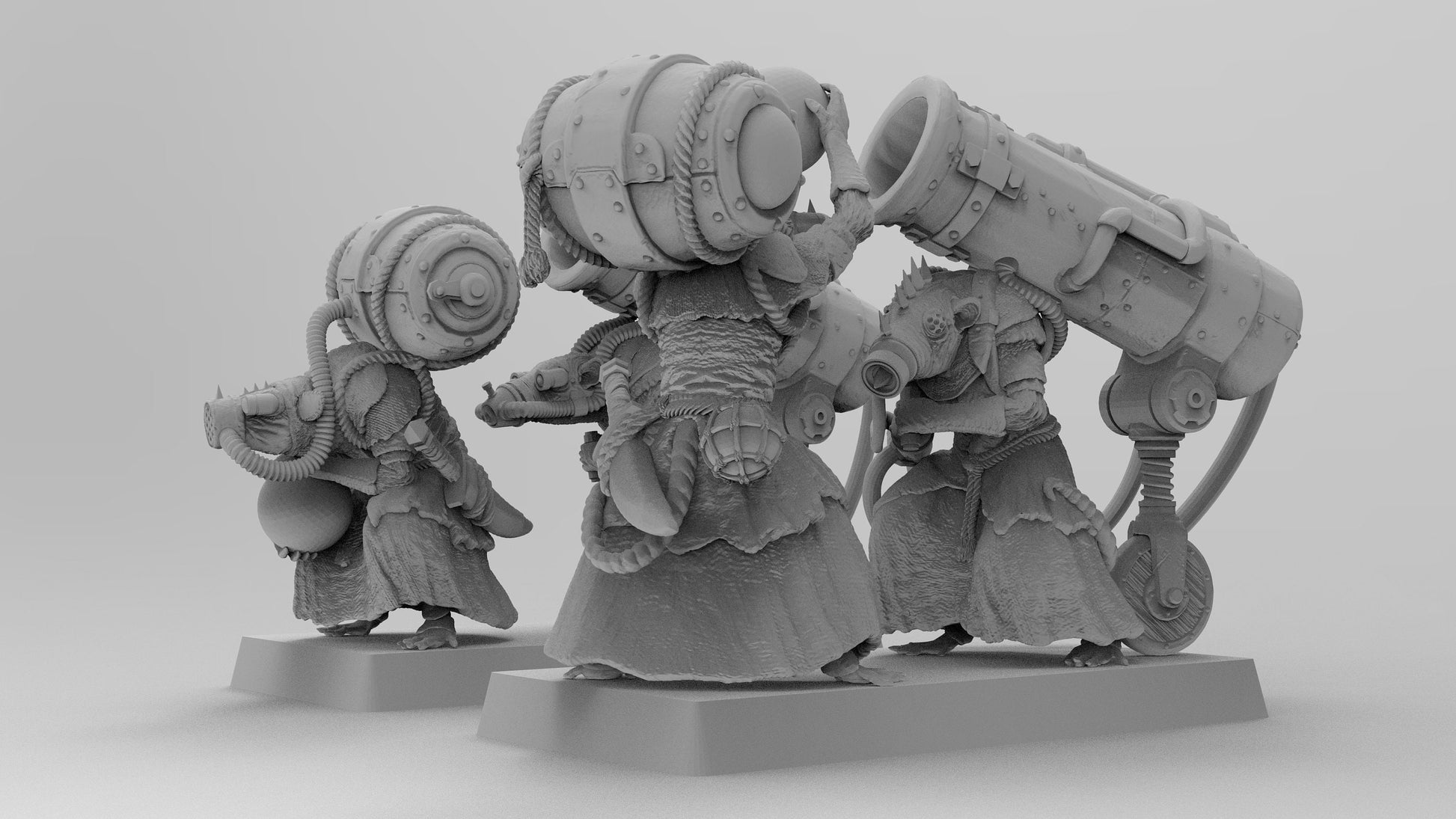 Unholy Mortar Team | Ratmen | Resin 3D Printed Miniature | EmanG