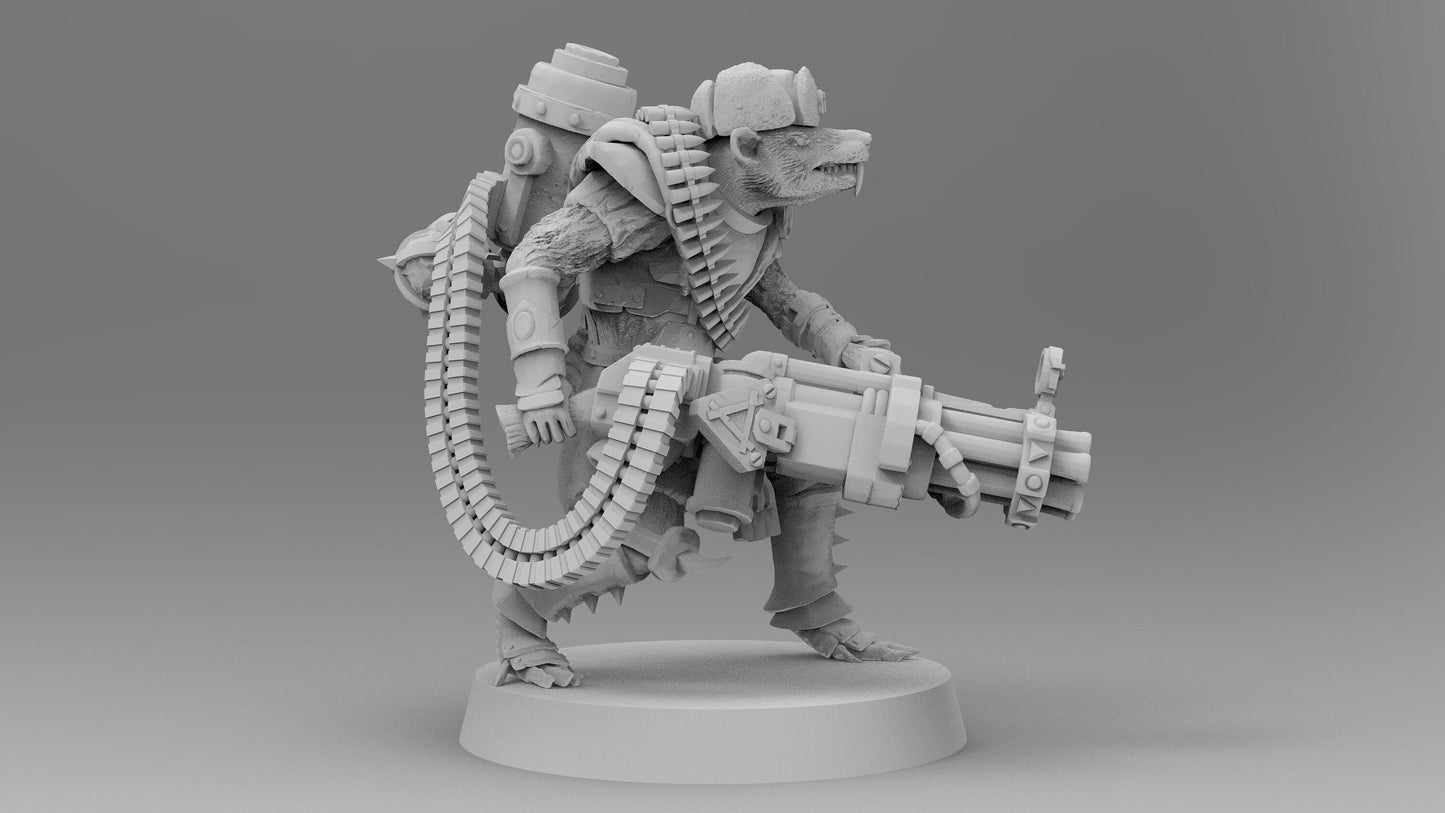 Heavy Weapons Commando Rat | Ratmen Resin 3D Printed Miniature | Warhammer Proxy | RPG | D&D | DnD| EmanG |