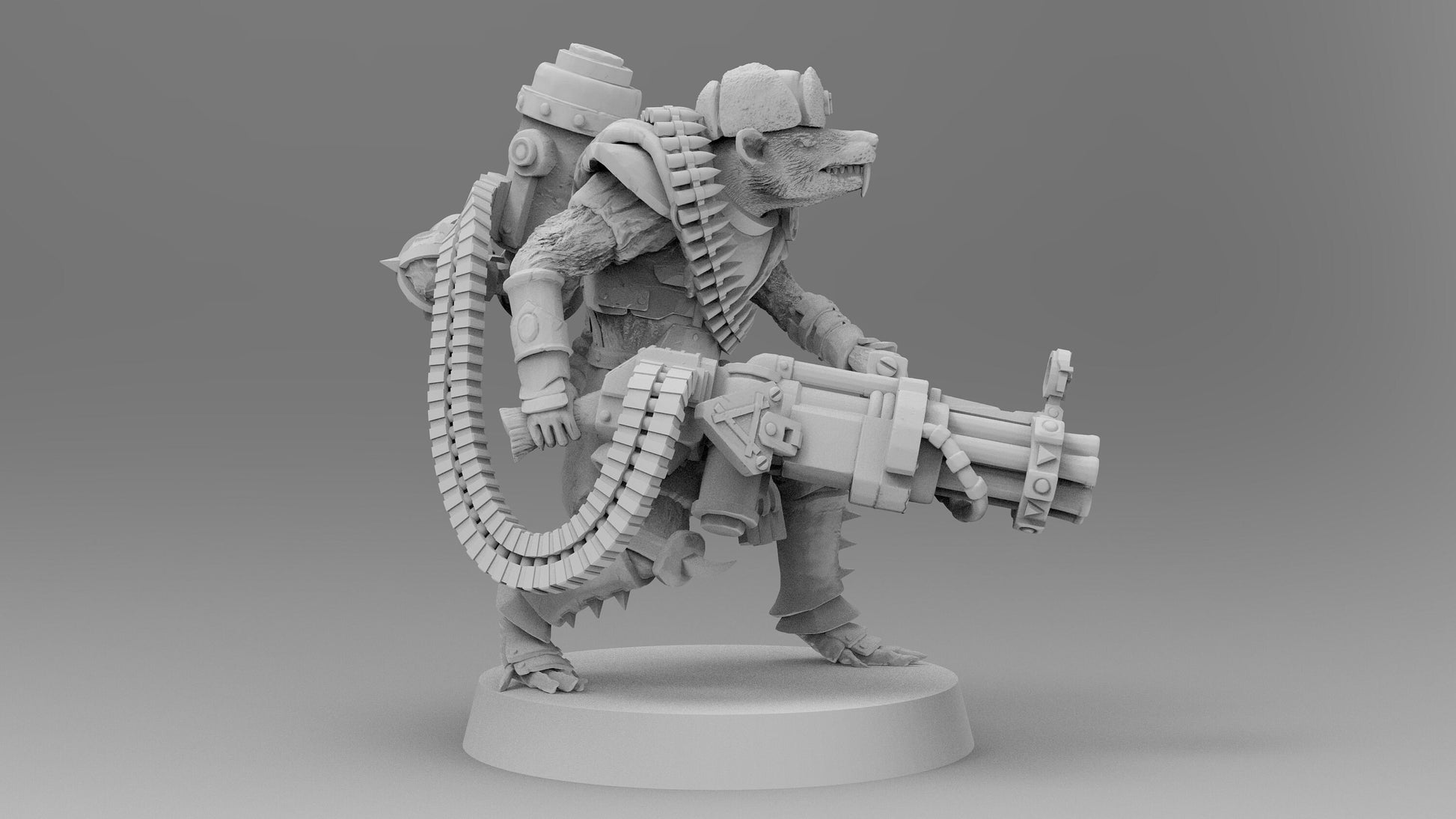 Heavy Weapons Commando Rat | Ratmen Resin 3D Printed Miniature | Warhammer Proxy | RPG | D&D | DnD| EmanG |