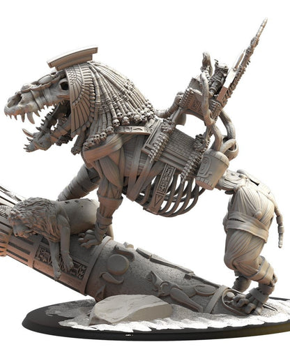 Amenhotep, the Terrible on Ammit | Undying Dynasties | Lost Kingdom Miniatures | Kings of War | RPG | D&D | Tabletop