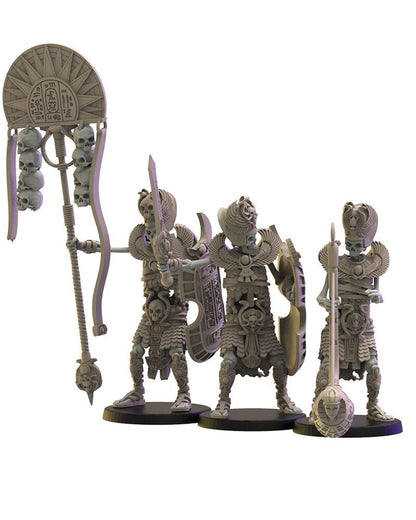 Amun-Re Guard Command Group | Undying Dynasties | Lost Kingdom Miniatures | Kings of War | RPG | D&D | Tabletop