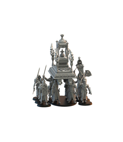 Calix Wanderers with Blessed Shrine | Kingdom of Mercia | Lost Kingdom Miniatures | Kyoushuneko | Table Top Gaming | RPG | D&D | Pathfinder