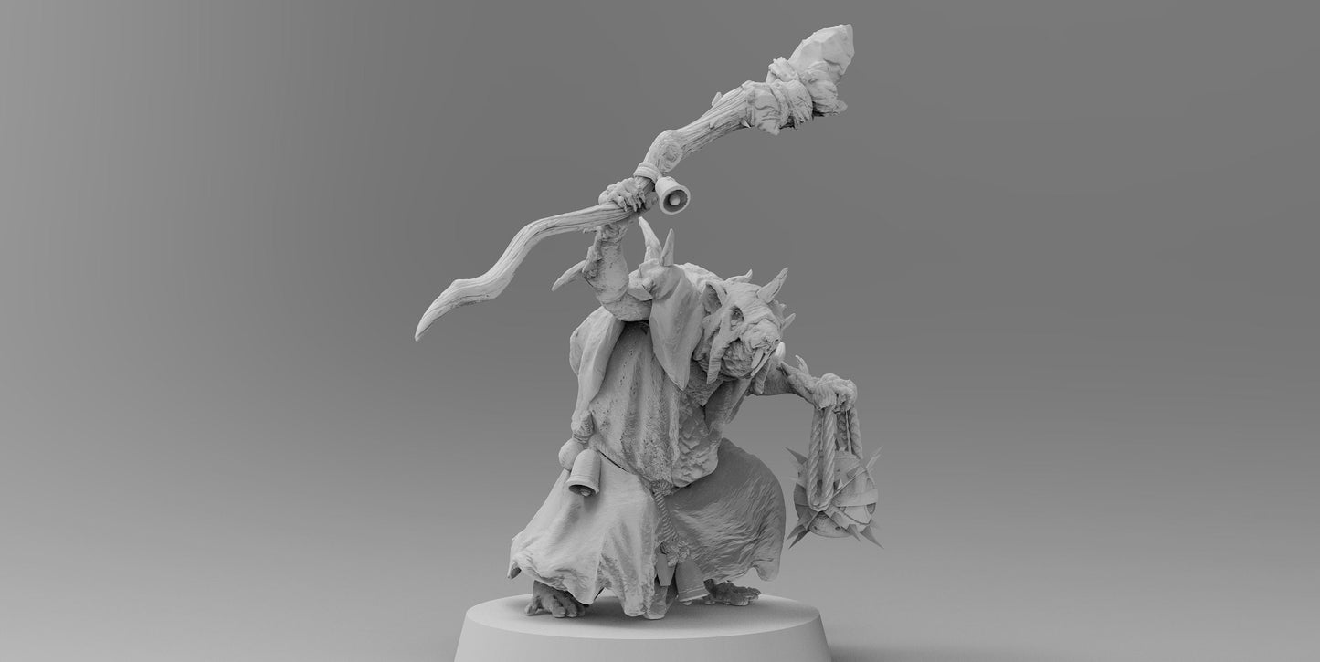 Poxed Rat Priests | 7 Poses | Ratmen Resin 3D Printed Miniature | Warhammer Proxy | RPG | D&D | DnD| EmanG |