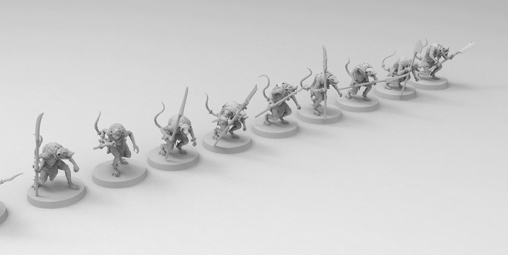 Ratmen Slaves (Spears) | Ratmen Resin 3D Printed Miniature | Warhammer Proxy | RPG | D&D | DnD| EmanG |