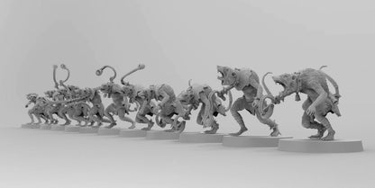 Ratmen Slaves (Slings) | Ratmen Resin 3D Printed Miniature | RPG | D&D | DnD| EmanG |