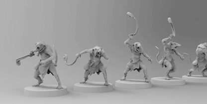 Ratmen Slaves (Slings) | Ratmen Resin 3D Printed Miniature | RPG | D&D | DnD| EmanG |