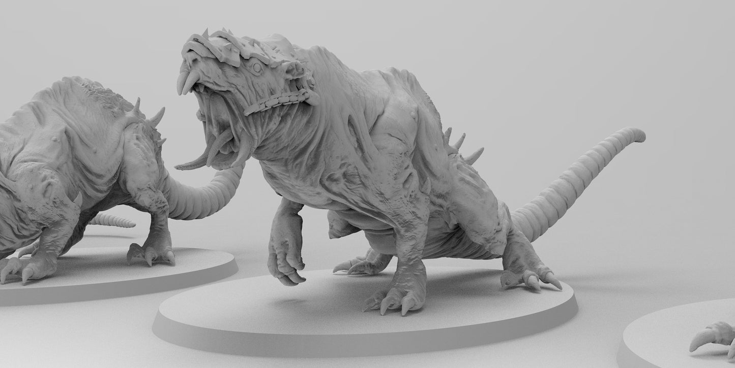 Gargantuan Rat-Terrors | 7 Poses | Ratmen Resin 3D Printed Miniature | Warhammer Proxy | RPG | D&D | DnD| EmanG |