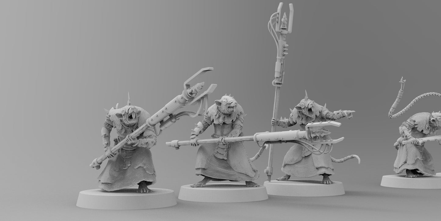 Ratmen Packmasters (Electric Prods) | Ratmen Resin 3D Printed Miniature | Warhammer Proxy | RPG | D&D | DnD| EmanG |