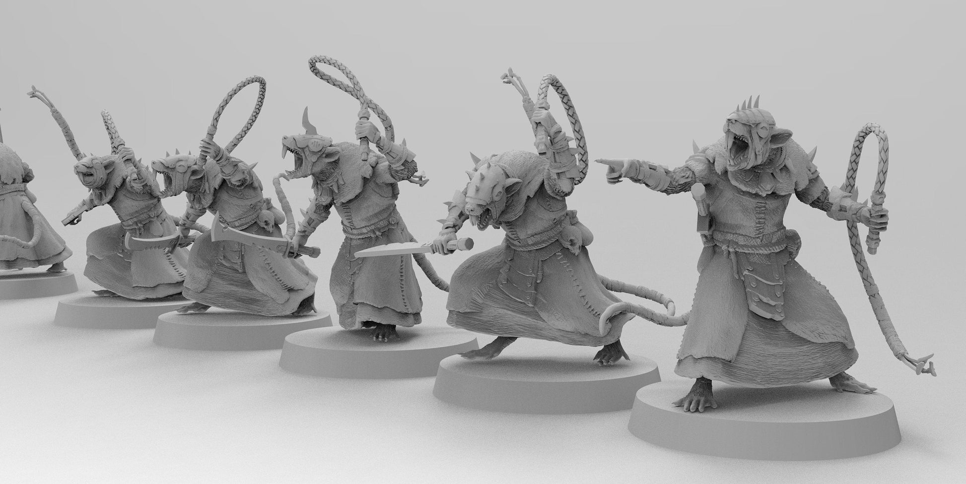 Ratmen Packmasters (Whips) | Ratmen Resin 3D Printed Miniature | Warhammer Proxy | RPG | D&D | DnD| EmanG |