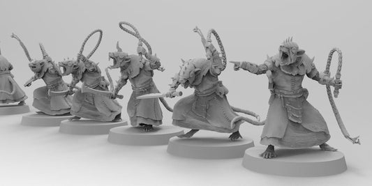 Ratmen Packmasters (Whips) | Ratmen Resin 3D Printed Miniature | Warhammer Proxy | RPG | D&D | DnD| EmanG |