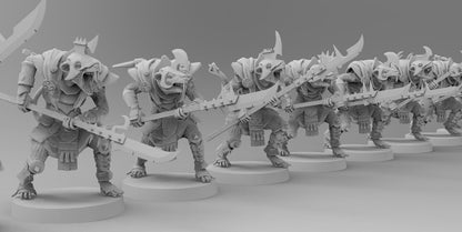 Typhoon Rodents (Halberds) | Ratmen Resin 3D Printed Miniature | RPG | D&D | DnD | EmanG |