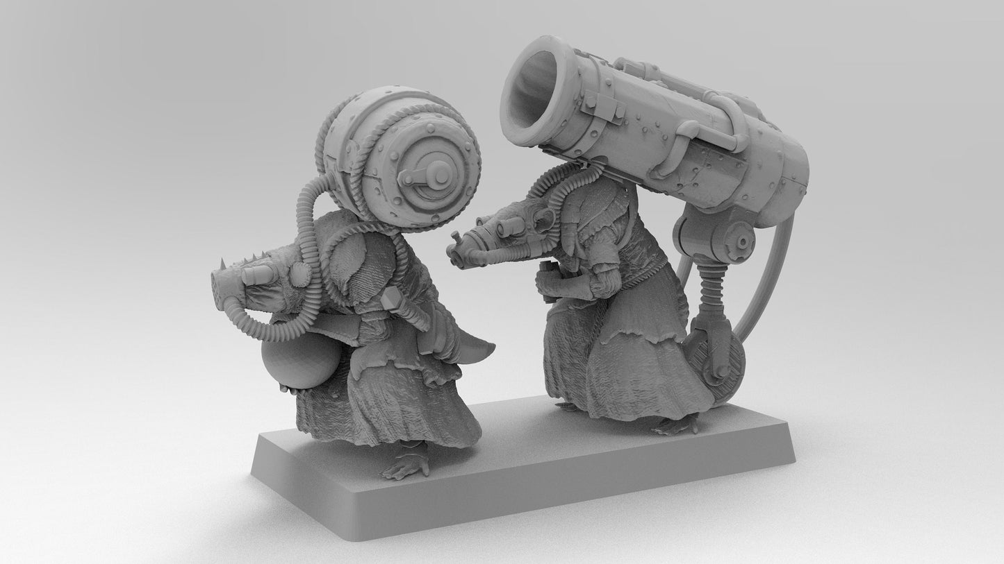 Unholy Mortar Team | Ratmen | Resin 3D Printed Miniature | EmanG