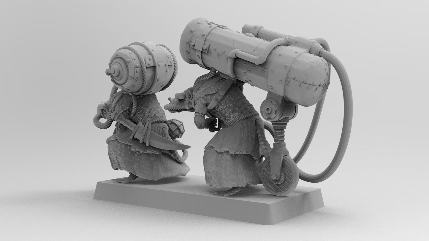 Unholy Mortar Team | Ratmen | Resin 3D Printed Miniature | EmanG