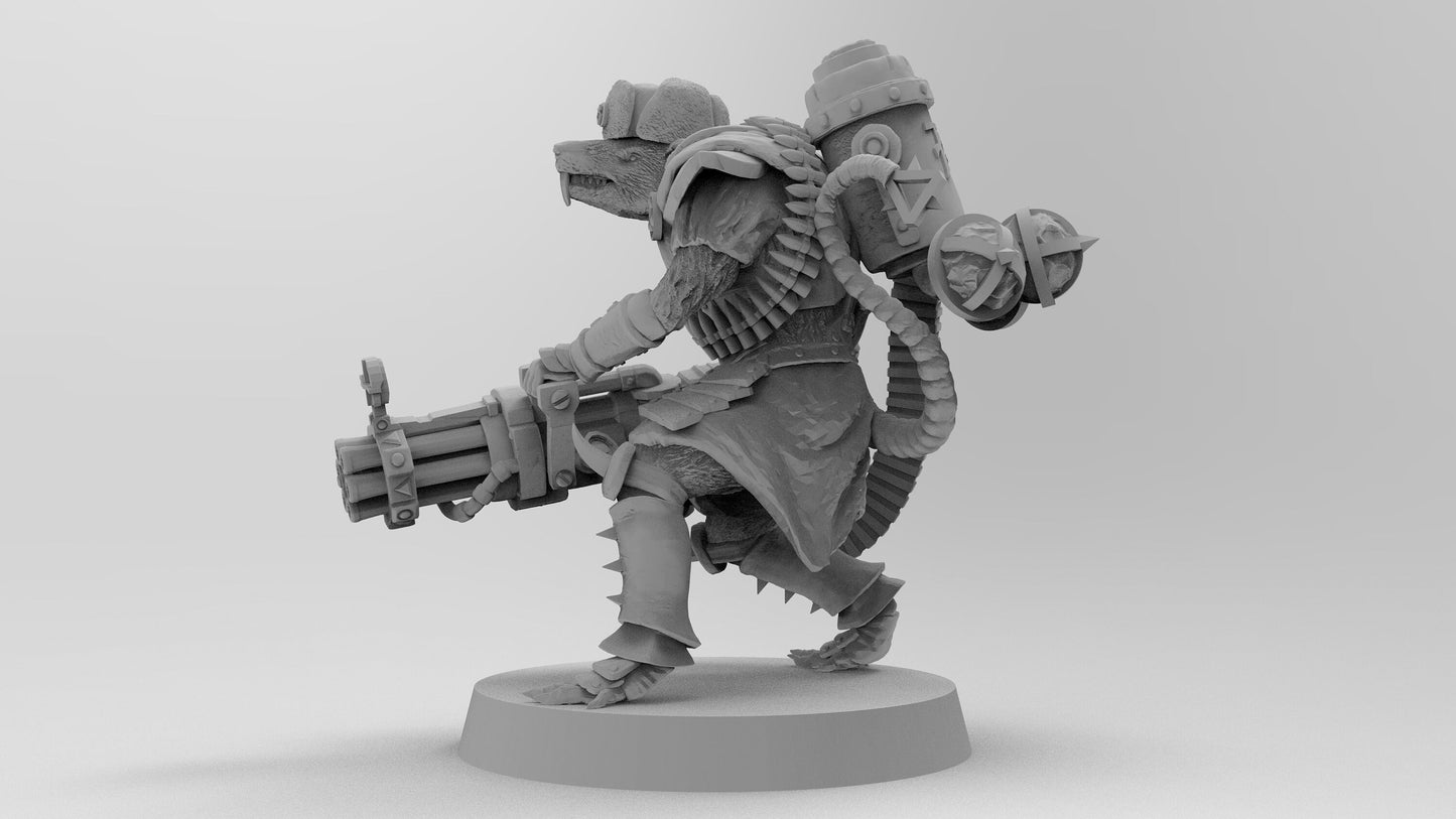 Heavy Weapons Commando Rat | Ratmen Resin 3D Printed Miniature | Warhammer Proxy | RPG | D&D | DnD| EmanG |