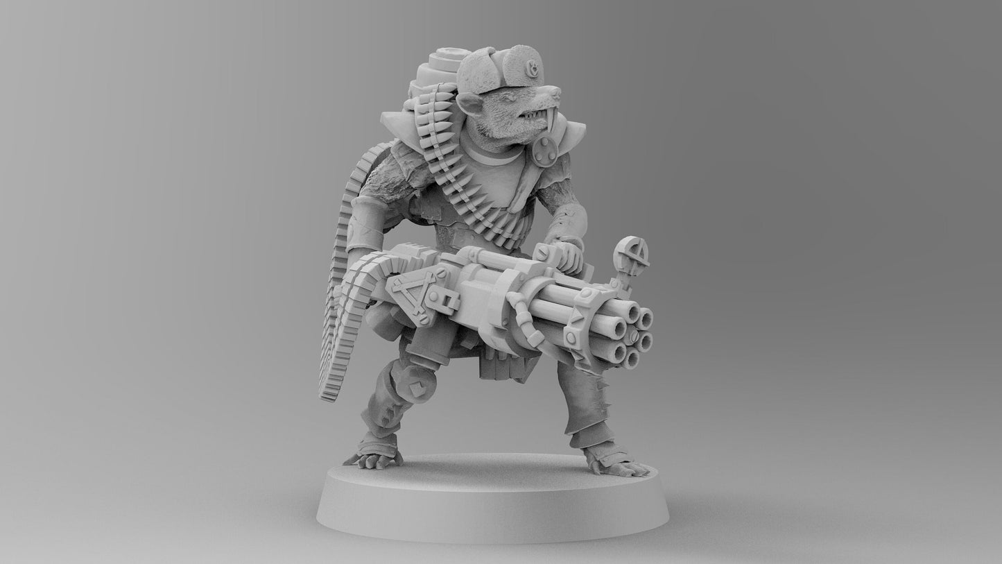 Heavy Weapons Commando Rat | Ratmen Resin 3D Printed Miniature | Warhammer Proxy | RPG | D&D | DnD| EmanG |