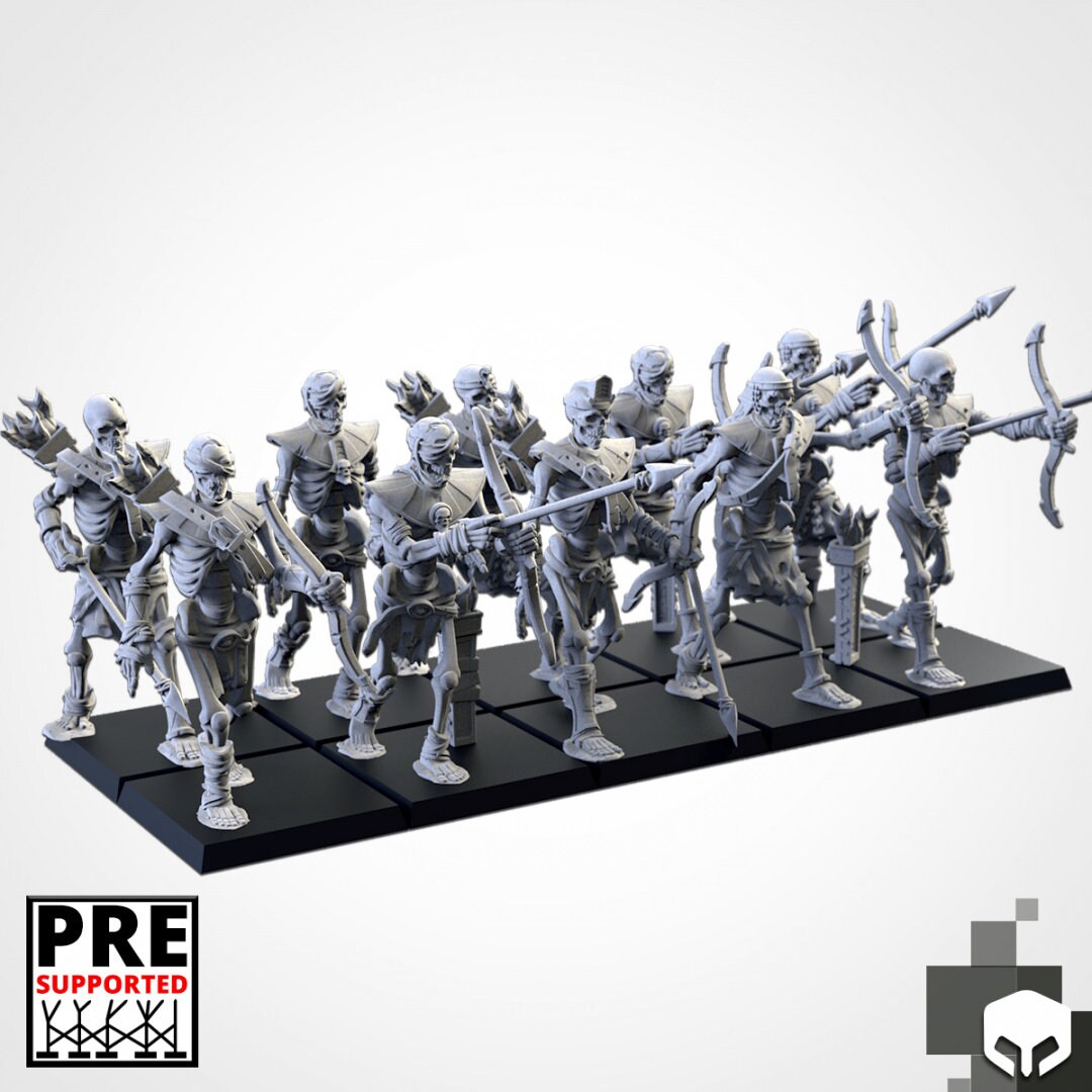 Skeleton Spearmen | Txarli Factory | Armies of the Sands | Warhammer Proxy | Kings of War | RPG | D&D | Tabletop