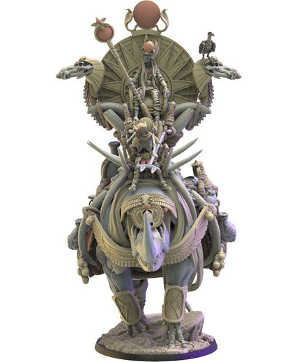 Hathor, Beduin Sorcerer on Rhinoceros | Undying Dynasties | Lost Kingdom Miniatures | Kings of War | RPG | D&D | Tabletop